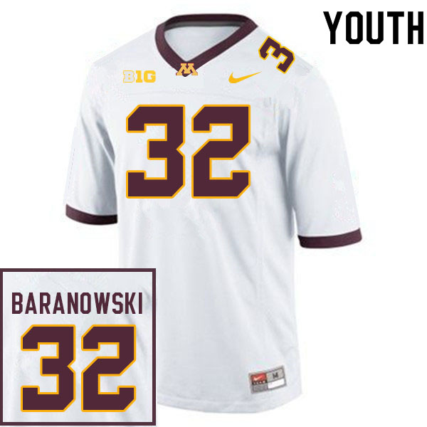 Youth #32 Maverick Baranowski Minnesota Golden Gophers College Football Jerseys Sale-White